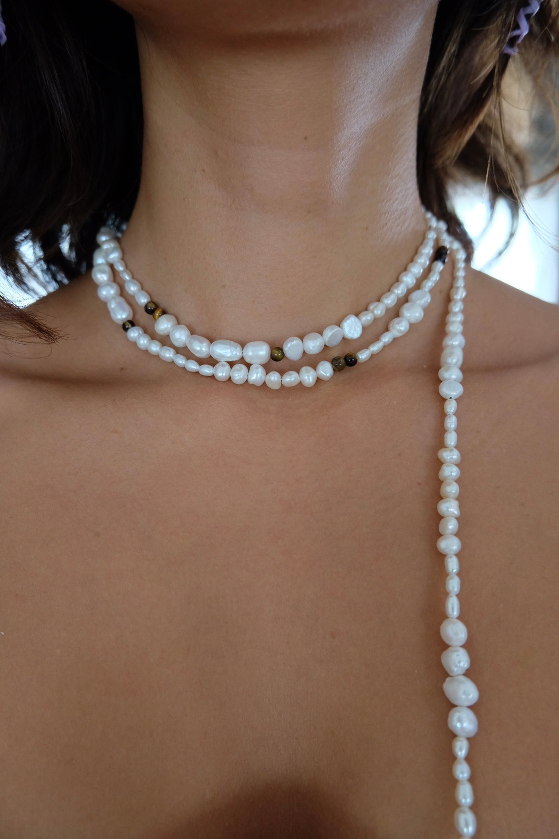 extra long pearl necklace